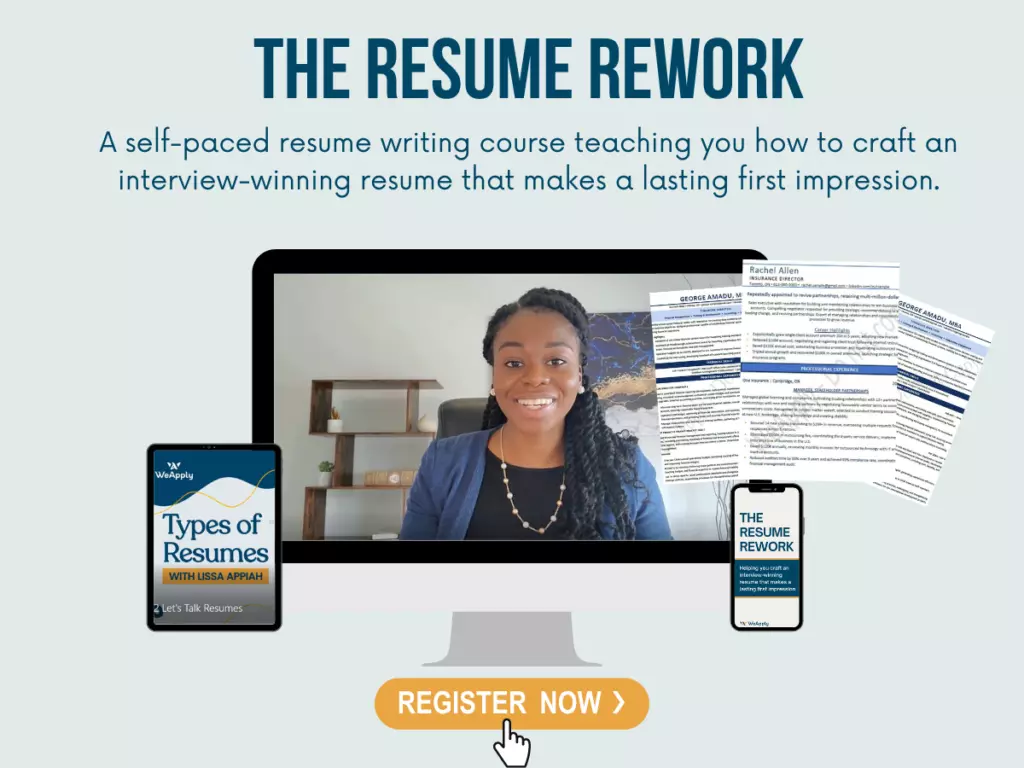 The Resume Rework self-paced resume writing course graphic