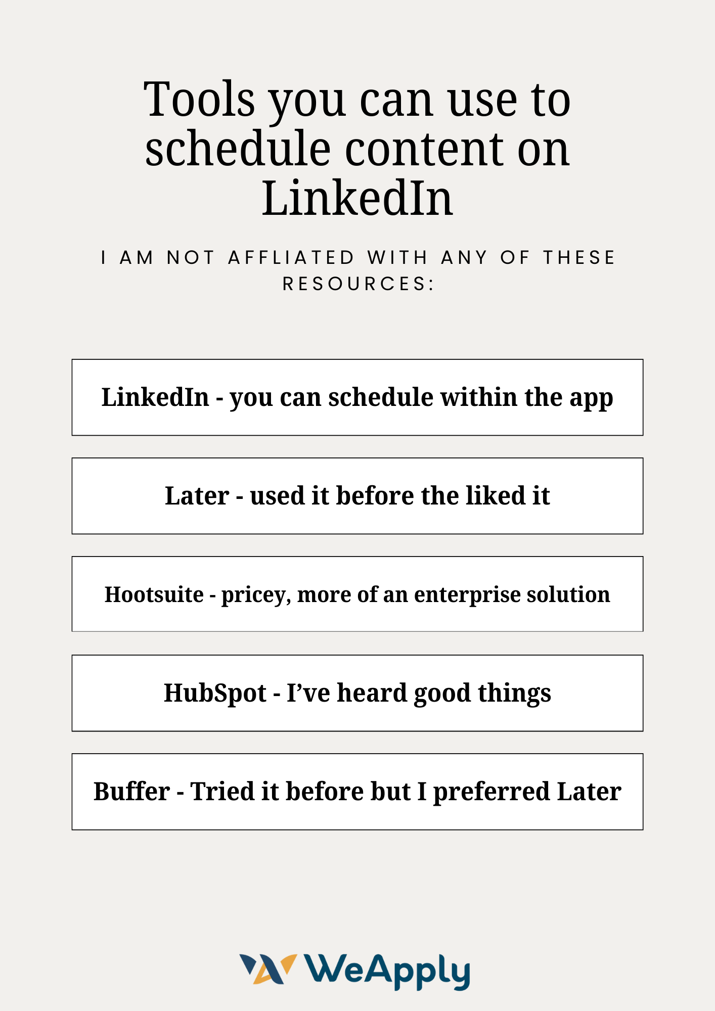 tools you can use to schedule content on LinkedIn